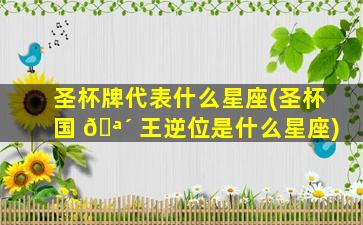 圣杯牌代表什么星座(圣杯国 🪴 王逆位是什么星座)